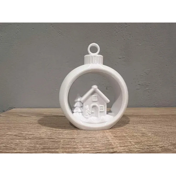 Bola De Navidad Con Casa De Navidad 3