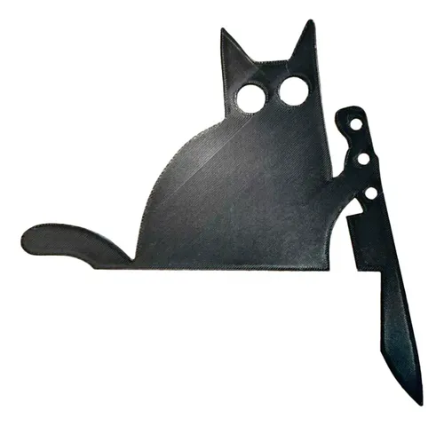 Esquinero De Puerta - Gato Con Cuchillo