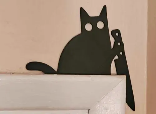 Esquinero De Puerta - Gato Con Cuchillo - Foto 2