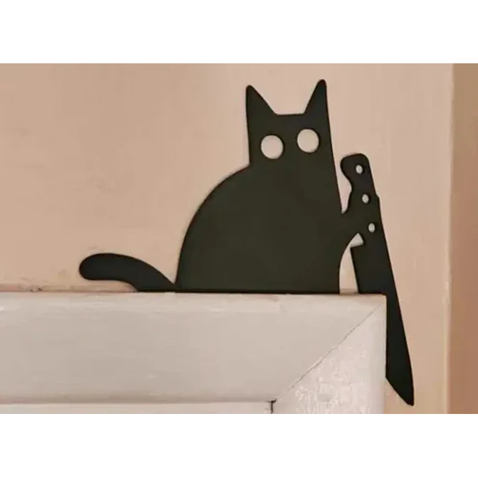 Esquinero De Puerta - Gato Con Cuchillo 2