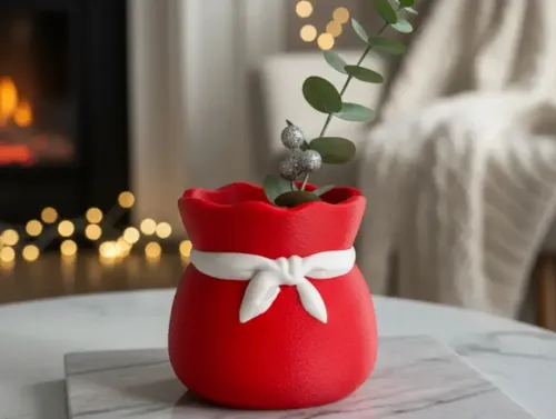 Adorno Navidad - Jarrón En Forma De Bolsa De Regalo - Foto 4