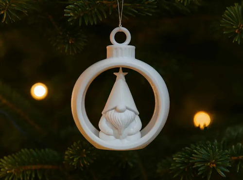 Bola De Navidad Con Gnomo Navideño