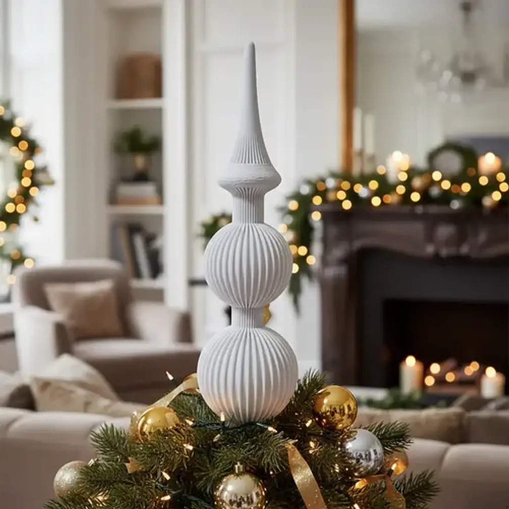 Adorno Navidad - Remate Acanalado Para Árbol 2