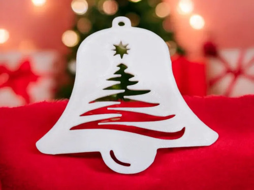 Adorno De Navidad Campana Y Árbol