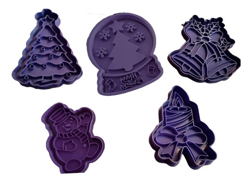 Cortadores De Galletas Navideños (pack 5 Un)