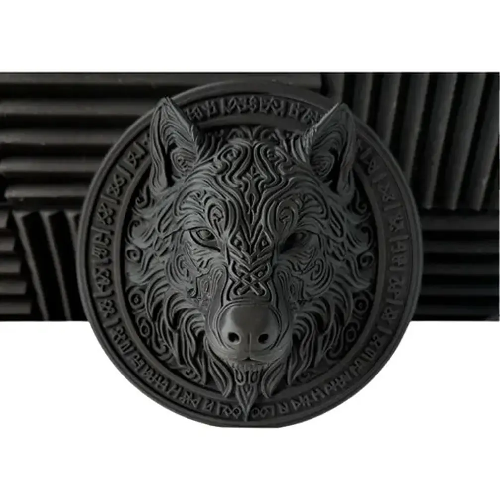 Adorno - Relieve Mural Cabeza De Lobo Fenrir 1