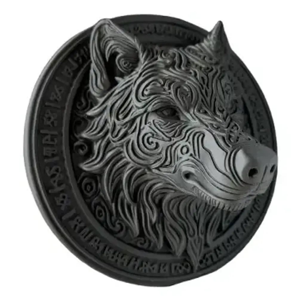 Adorno - Relieve Mural Cabeza De Lobo Fenrir 4