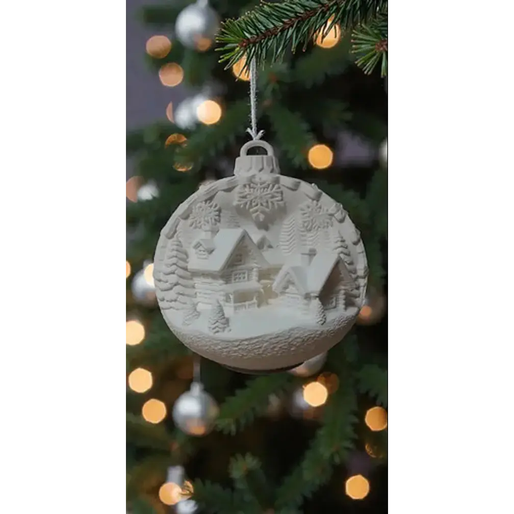 Adornos Navidad Para Árbol - Cabañas Nevadas 2