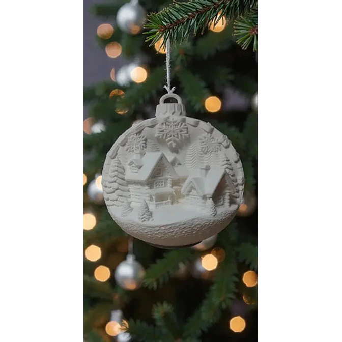 Adornos Navidad Para Árbol - Cabañas Nevadas 2