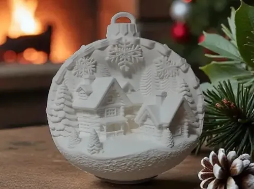 Adornos Navidad Para Árbol - Cabañas Nevadas - Foto 5