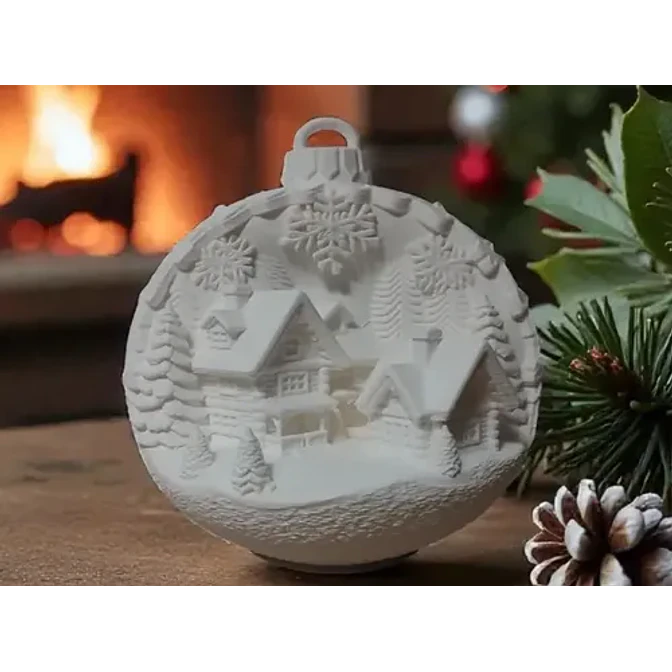 Adornos Navidad Para Árbol - Cabañas Nevadas 5