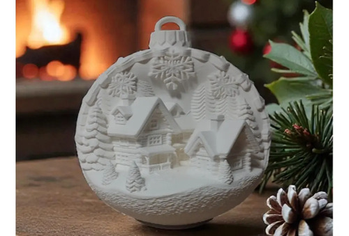Adorno Para El Árbol De Navidad- Cabañas Nevadas - Foto 3