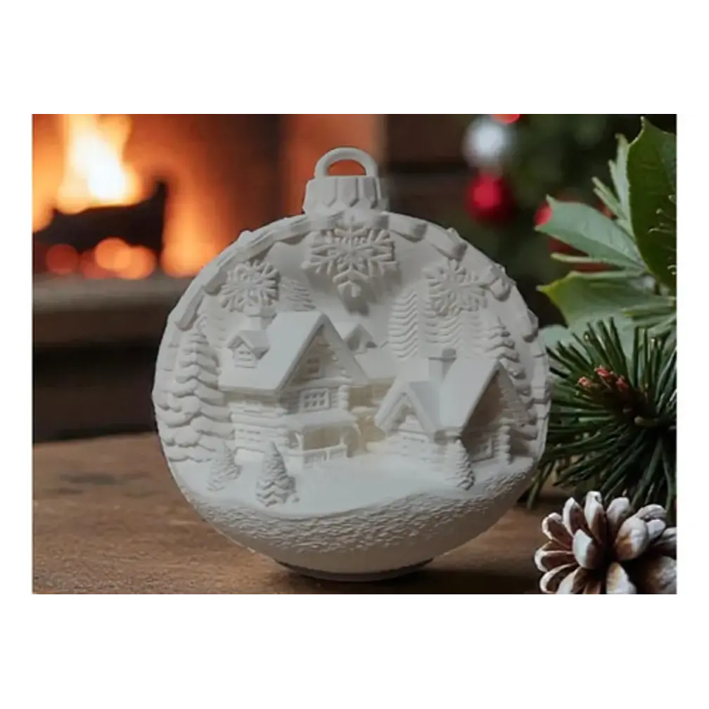 Adorno Para El Árbol De Navidad- Cabañas Nevadas 3