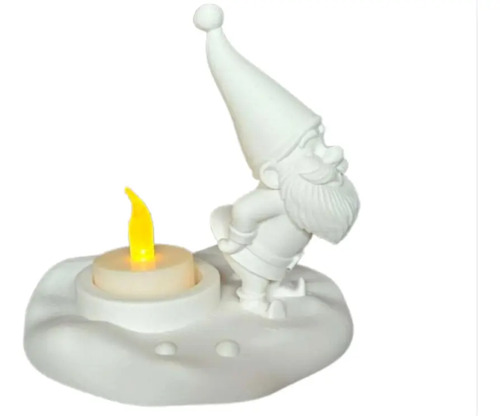 Portavelas Led Duende Navideño