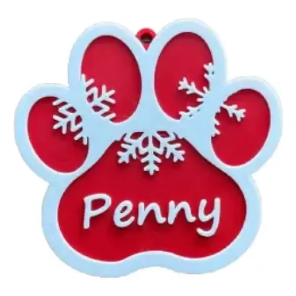 Adorno Navideño - Pata Con Nombre De Gato Personalizado 2