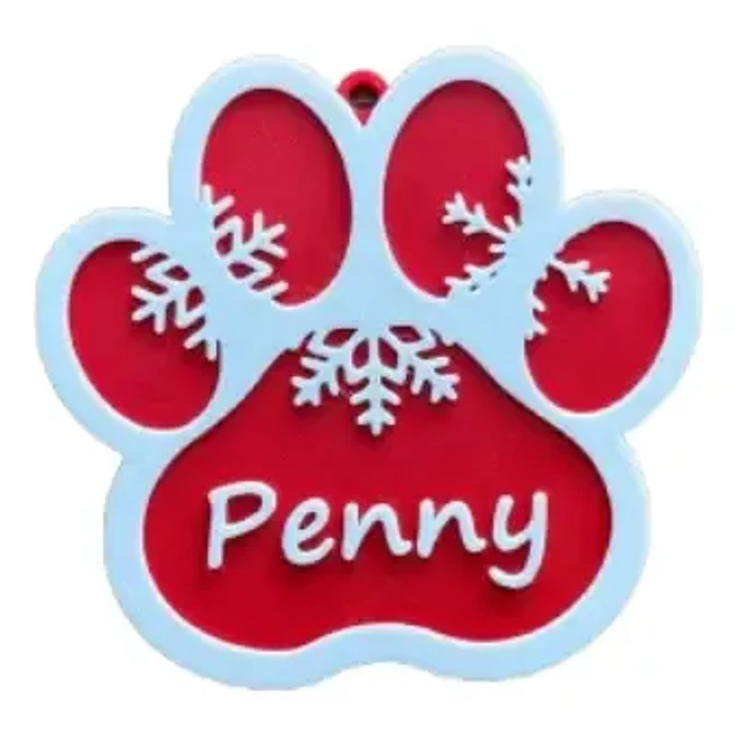 Adorno Navideño - Pata Con Nombre De Gato Personalizado 2
