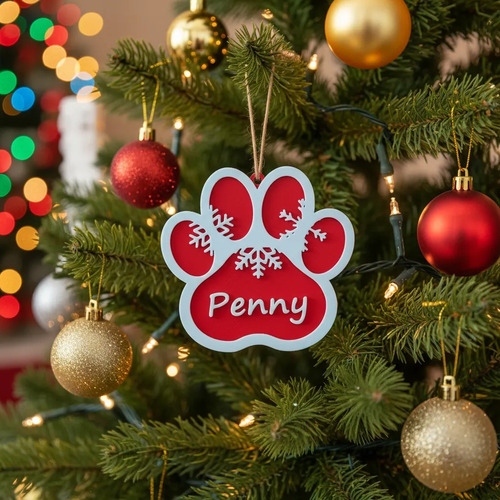 Adorno Navideño - Pata Con Nombre De Gato Personalizado - Foto 3