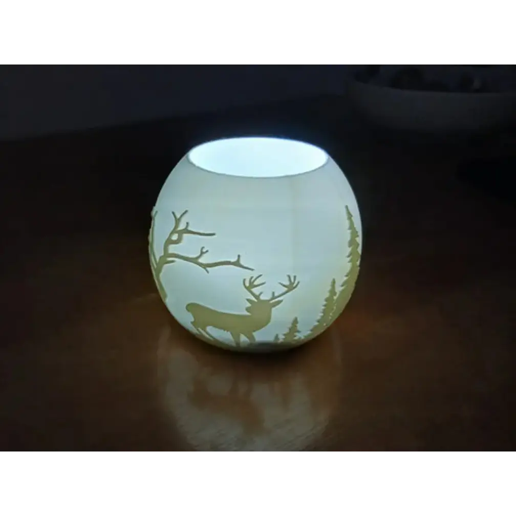 Portavelas Led- Reno En El Bosque 2