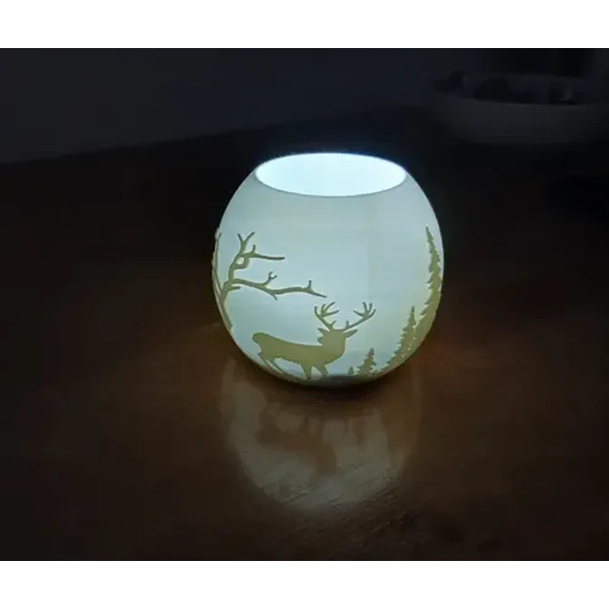 Portavelas Led- Reno En El Bosque 3
