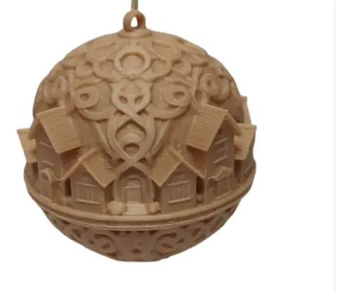 Adorno Para El Árbol De Navidad- Pueblo Nórdico Nevado