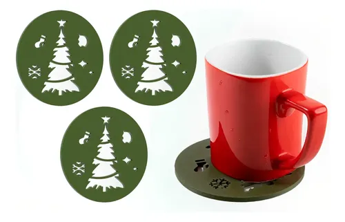 Adorno Navidad - Posavasos De Árbol (pack 3 Un)