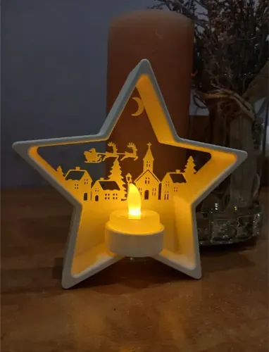 Portavelas Led Estrella Navideña - Foto 3