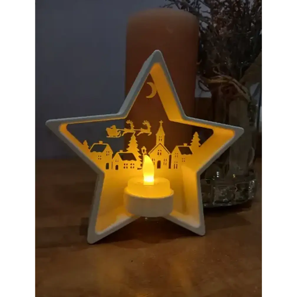 Portavelas Led Estrella Navideña 3