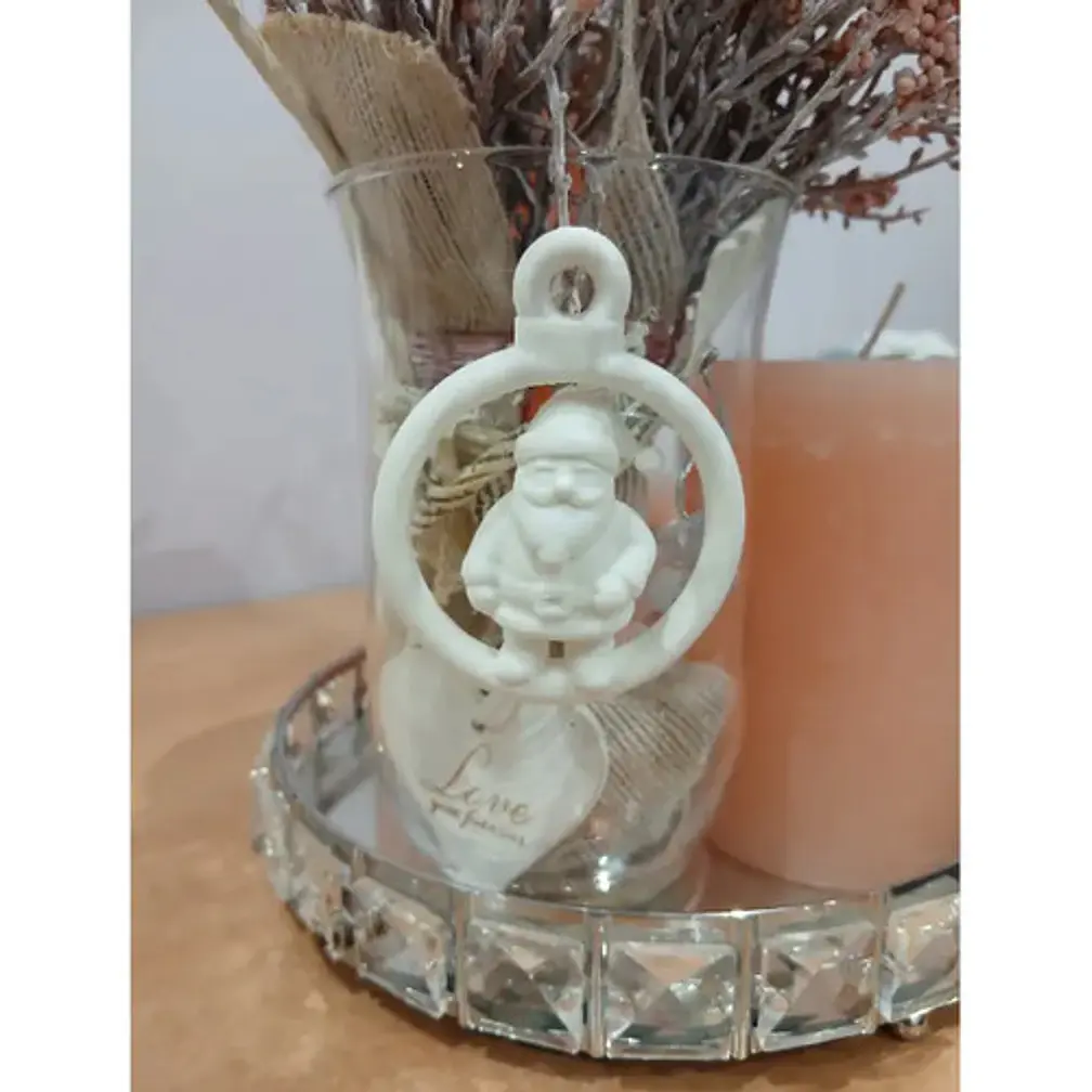 Adorno Para El Árbol De Navidad- Santa Claus Circular 3