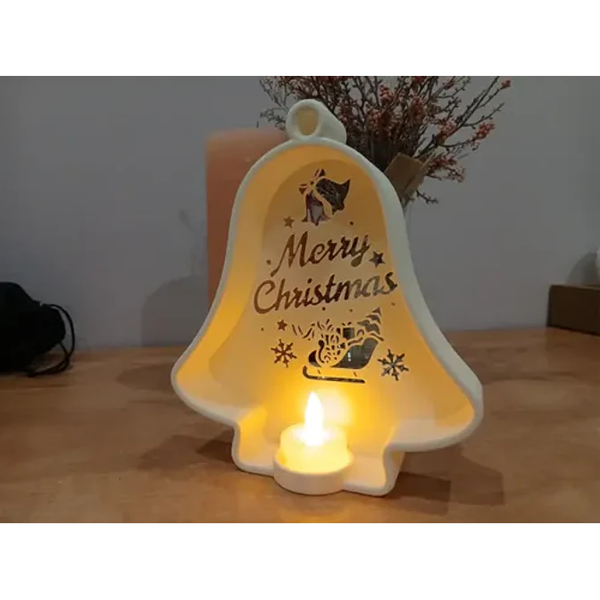 Portavelas Led Campana De Navidad 3