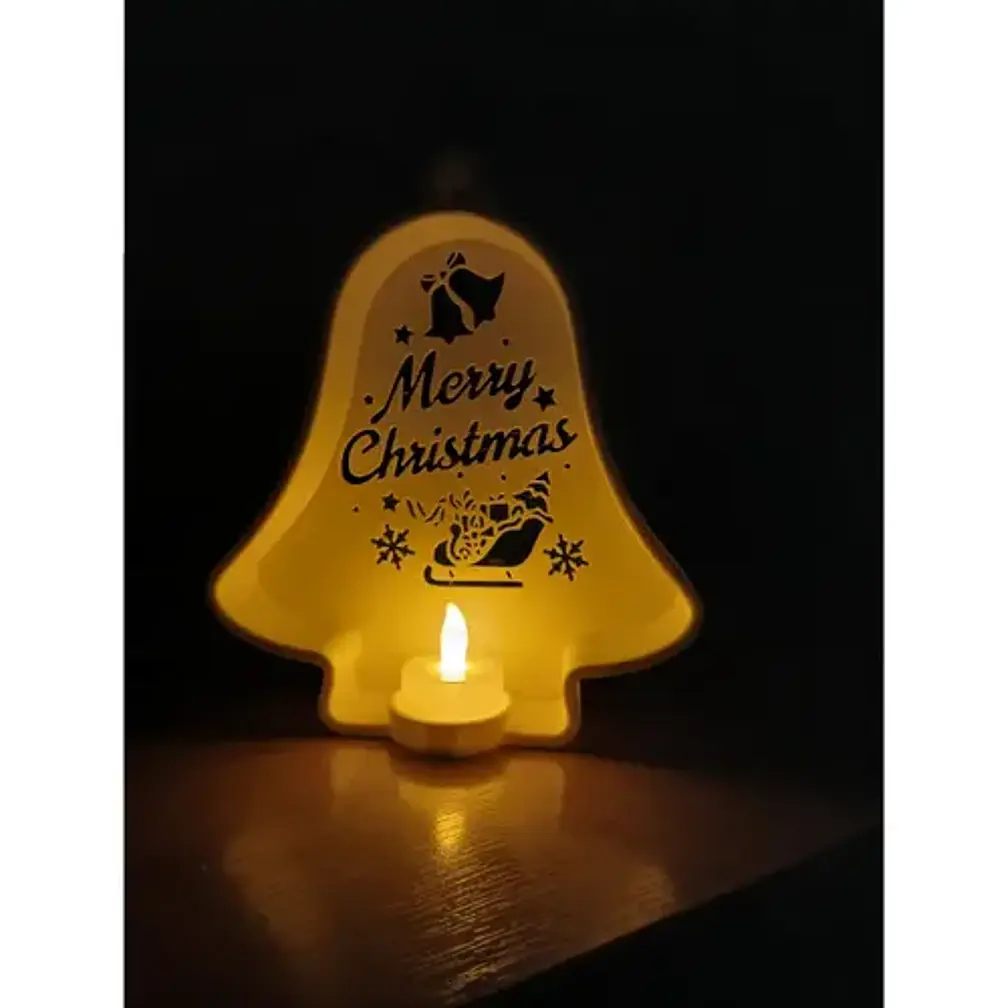 Portavelas Led Campana De Navidad 4