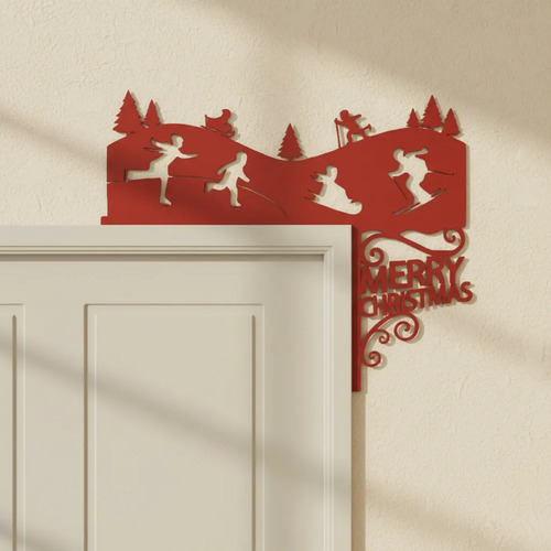 Decoración De Marco De Puerta Esquí Navideño
