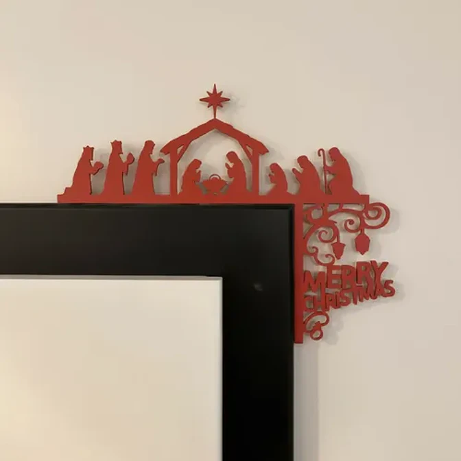 Decoración De Marco De Puerta Navideña 1