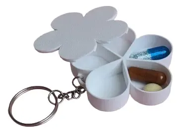 Pastillero De Llavero En Forma De Flor