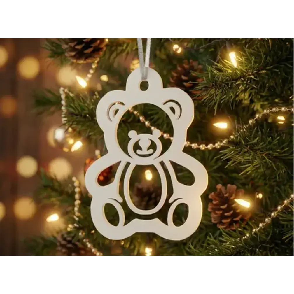 Adorno Decoración Navideña De Oso De Peluche 1
