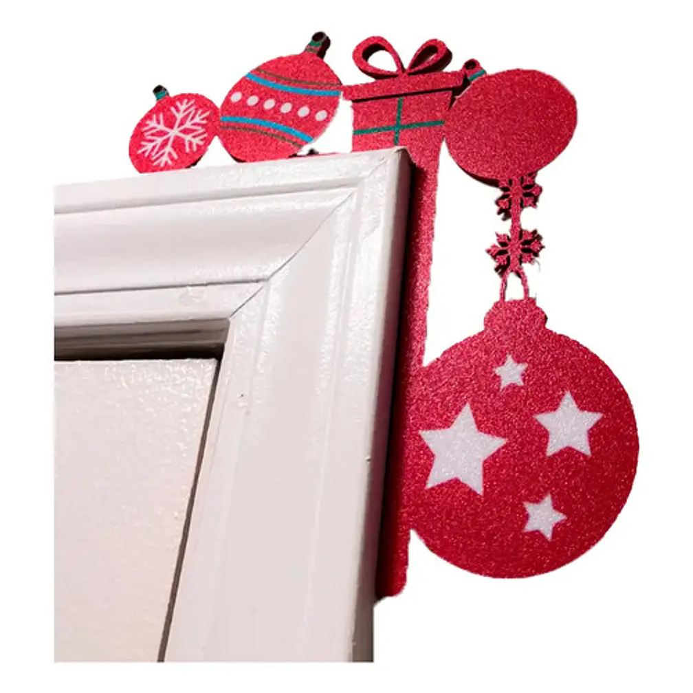 Adorno Navidad - Esquinero Para Puerta Navidad Rojo 1