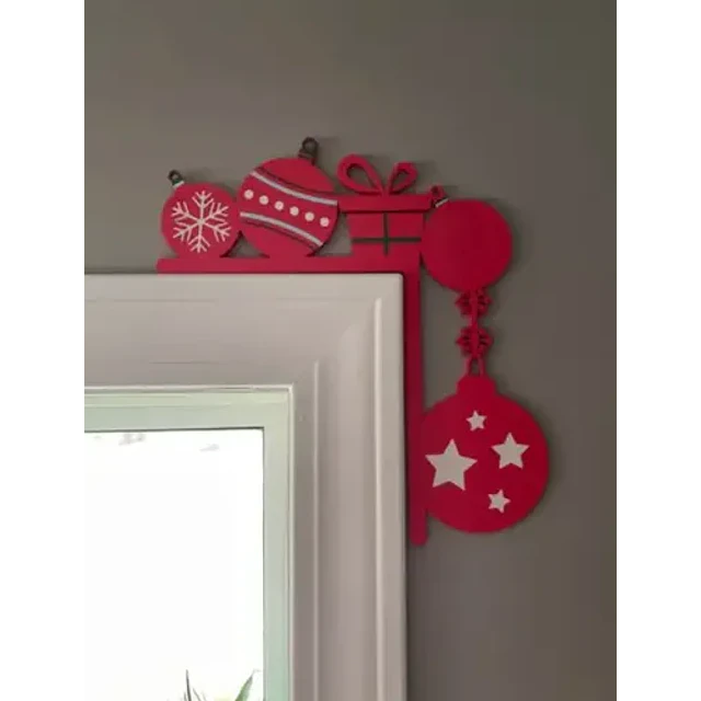 Adorno Navidad - Esquinero Para Puerta Navidad Rojo