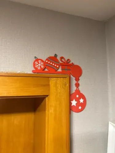 Adorno Navidad - Esquinero Para Puerta Navidad Rojo - Foto 3