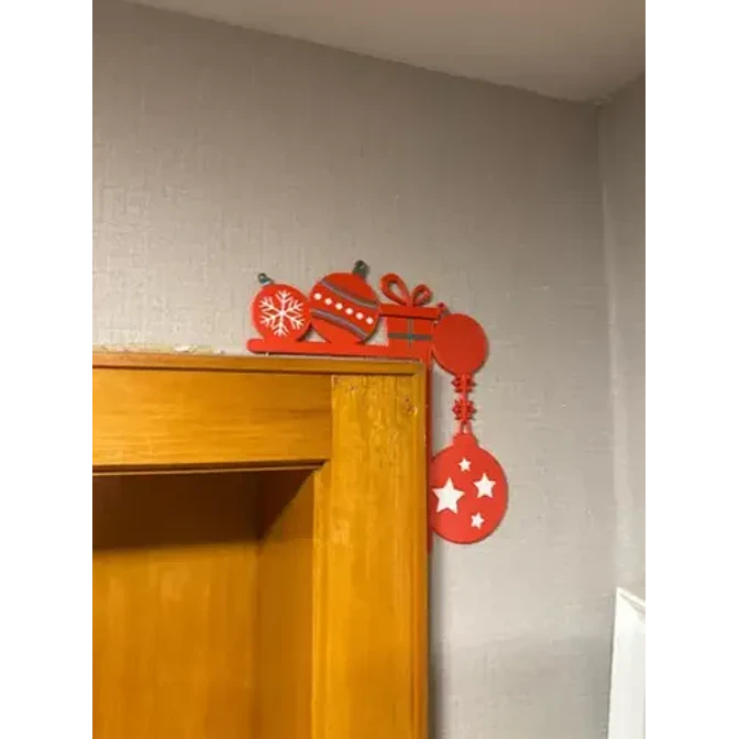 Adorno Navidad - Esquinero Para Puerta Navidad Rojo 3