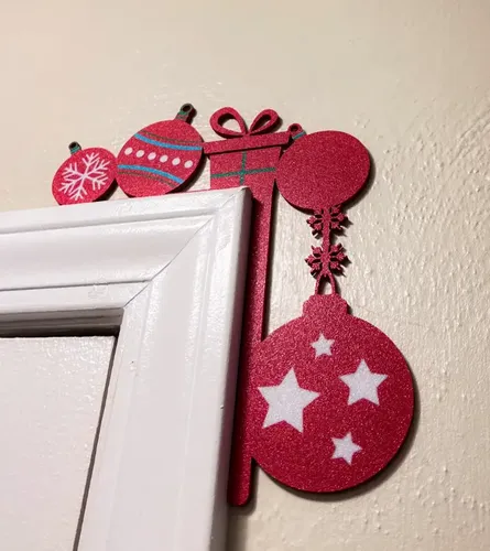 Adorno Navidad - Esquinero Para Puerta Navidad Rojo - Foto 4