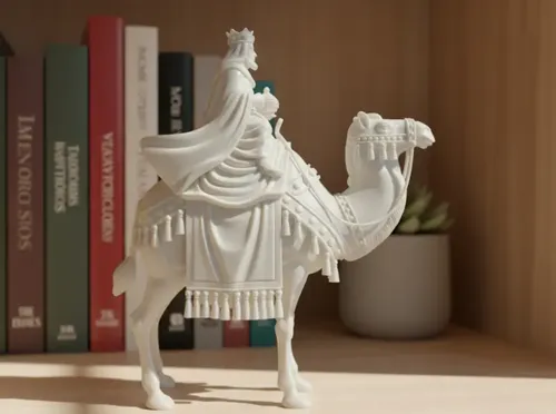Figura Navideña De Rey Mago En Camello
