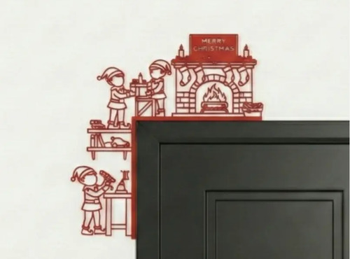 Decoración De Puerta Duendes Navideños