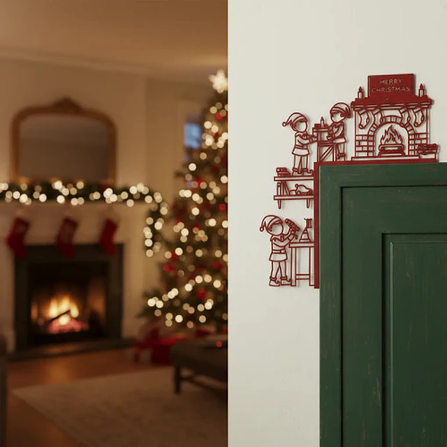 Decoración De Puerta Duendes Navideños