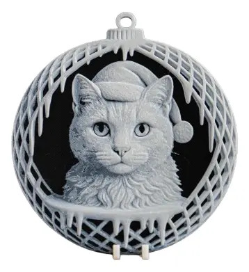 Adorno Navideño - Bola De Navidad Cara De Gato Pack 6 - Foto 2