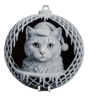 Adorno Navideño - Bola De Navidad Cara De Gato Pack 6 - Foto 3