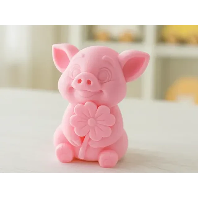 Adorno - Cerdito De La Suerte Rosa Con Trébol