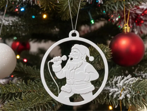 Adorno Navideño De Santa Rockero