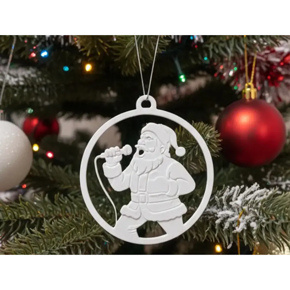Adorno Navideño De Santa Rockero 1