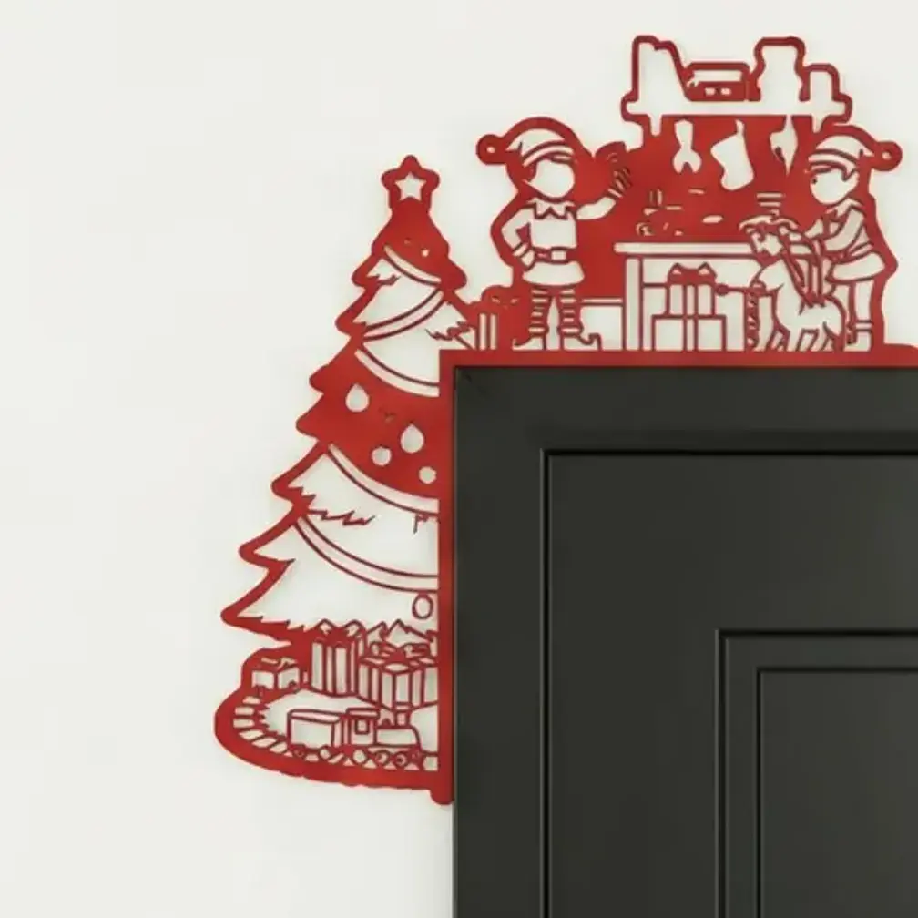 Decoración De Puerta Navideña De Árbol 1