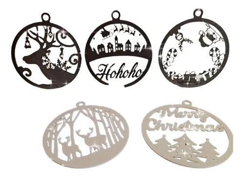 Adorno Navideño - Bolas Estilo Navidad Hohoho Pack De 5 - Foto 2