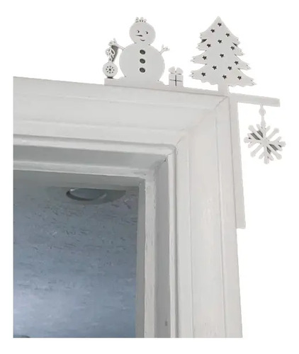 Adorno Navidad - Esquinero Puerta Muñeco De Nieve